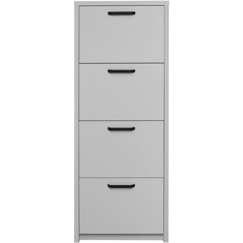 Schuhschrank MÄUSBACHER, grau (kreidegrau matt lack), B:64cm H:169cm T:24cm, Holzwerkstoff, Schränke