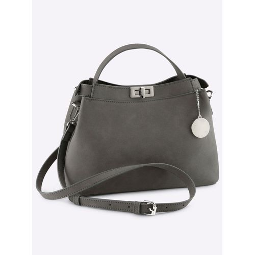 Handtasche HEINE Gr. B/H/T: 26cm x 21cm x 12cm, grau (anthrazit) Damen Taschen