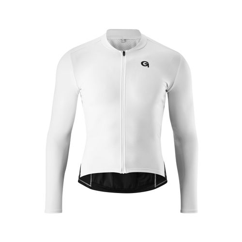 Radtrikot GONSO "SITIVO TRIKOT LONGSLEEVE M" Gr. XL, weiß Herren Trikots Fahrradtrikot langarm, Full-Zip Trikot, Tight Fit