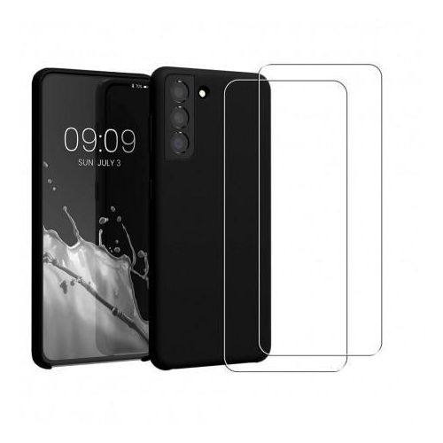 Hülle Galaxy S21 Plus 5G und 2 schutzfolien - Silikon - Schwarz