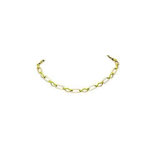 Wave Rush Enamel Necklace 14K Gold Plated