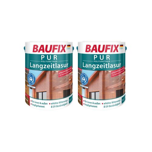 BAUFIX PUR-Langzeitlasur kiefer 5 L 2er Set