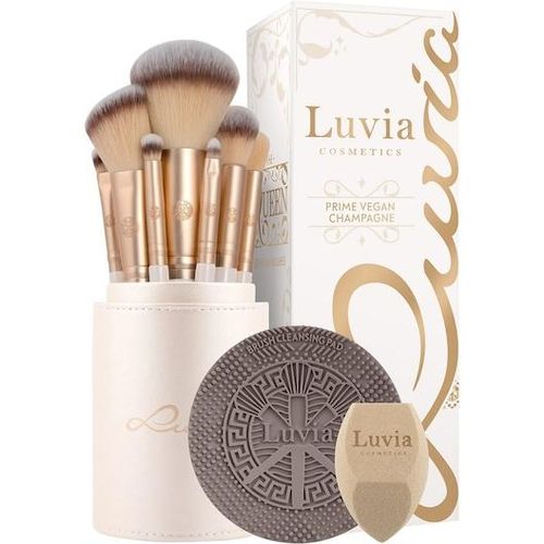 Luvia Cosmetics Pinsel Pinselset Prime Vegan Champagne Highlighter Brush + Powder Brush + Blush Brush + Eye Shader + Precision Shader + Small Blender + Precision Blender + Brow Duo 2-in-1 + Sponge