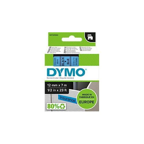 DYMO® Schriftbandkassette D1 45016, 12 mm breit, blau/schwarz