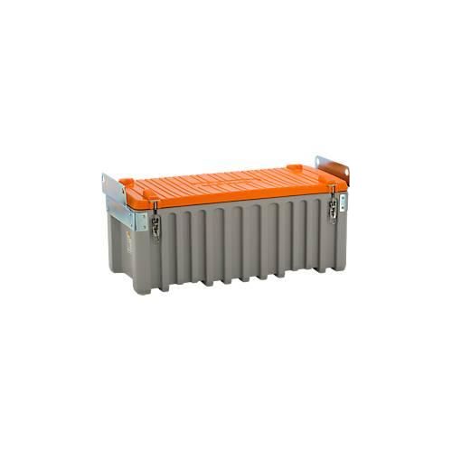 Transport- und Pritschenbox CEMO CEMbox 250, Polyethylen, 250 l, L 1240 x B 600 x H 570 mm, stapelbar, kranbar, grau/orange