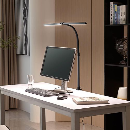 Lindby LED-Klemmlampe Nilay, Höhe 97,5 cm, CCT, Homeoffice