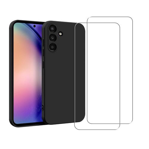 Hülle Galaxy A54 und 2 schutzfolien - Silikon - Schwarz