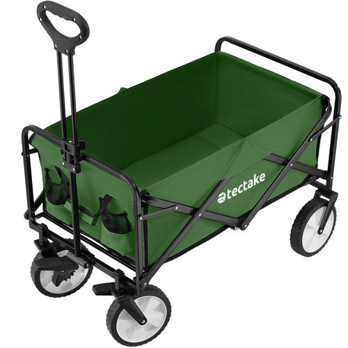 TecTake GmbH Faltbarer Bollerwagen Leon mit Bremsen, Belastbarkeit 80kg - grün 404979