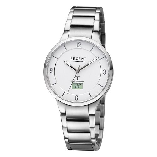 Regent Damen Uhr Funkuhren Metall Funkuhr Analog-Digital silber URFR287