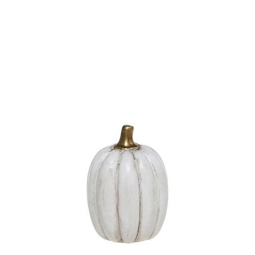 Chic Antique Deko Kürbis mit Gold, H7/D5 cm antique weiß