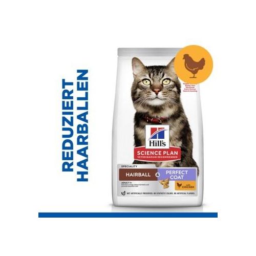 Hill's Science Plan Trockenfutter Katze Adult Hairball & Perfect Coat Huhn 2x7 kg