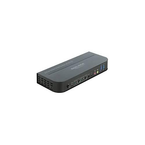 Delock HDMI KVM Switch 4K 60 Hz with USB 3.0 and Audio - KVM-/Audio-/USB-Switch - 2 Anschlüsse