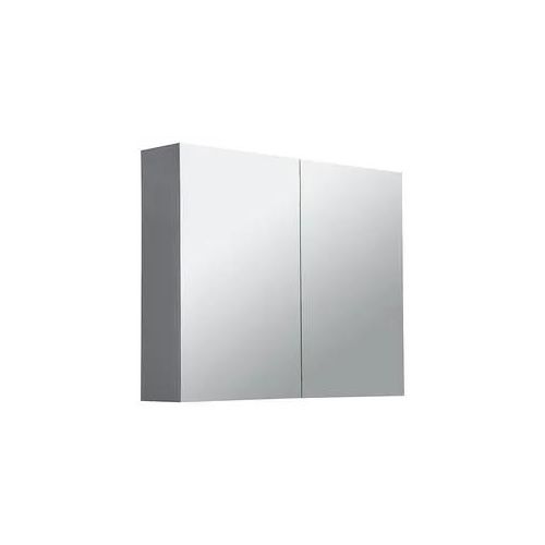 Spiegelschrank Blanda Alu-Optik, 2 Türen, 800 x 650 x 165 mm - 93 142 96