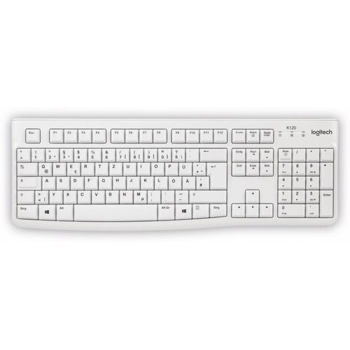 LOGITECH USB-Tastatur K120, QWERTZ, weiß