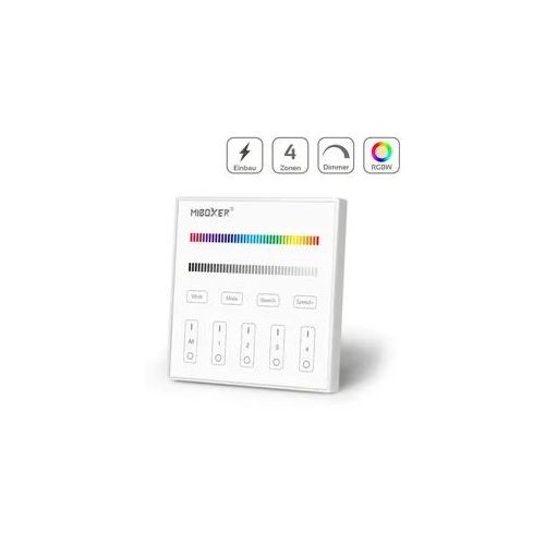 MiBoxer RGBW Wandschalter 4 Zonen Einbau Dimmen Schalten Farbsteuerung 230V Ansc...