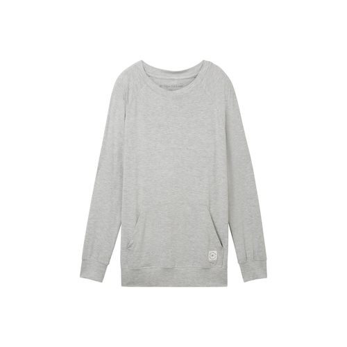 TOM TAILOR Damen Loungewear Sweatshirt in Melange Optik, grau, Meliert, Gr. M/38
