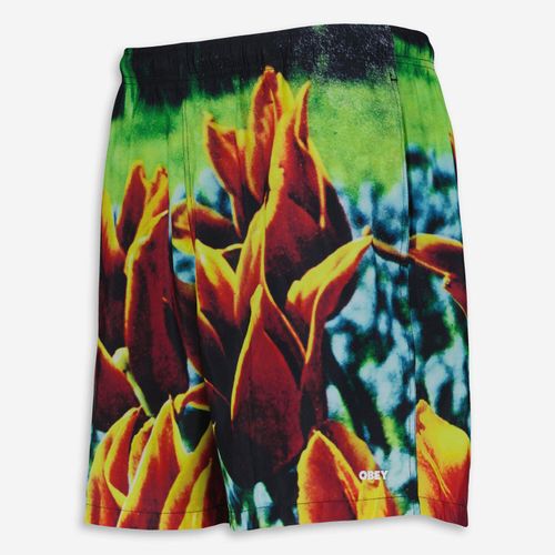 Mehrfarbige Jersey-Shorts mit Tulpenaufdruck