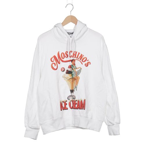 Moschino Damen Kapuzenpullover, weiß, Gr. 36