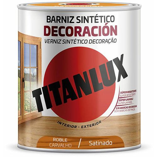 Barniz sintético decoración satinado roble 750ml Titanlux M11100234