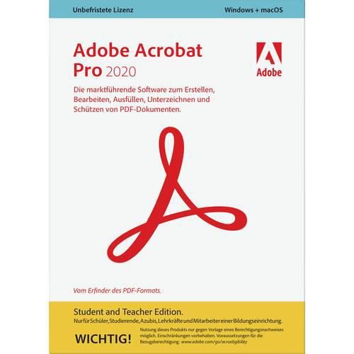 Adobe Acrobat Pro 2020 Student and Teacher Edition Vollversion, 1 Lizenz Windows, Mac PDF-Software