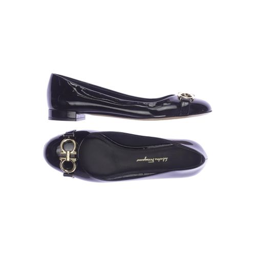 Salvatore Ferragamo Damen Ballerinas, schwarz, Gr. 7.5