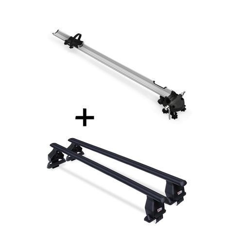 Fahrradträger Bike Pro + Dachträger Menabo Tema Stahl kompatibel mit Citroen C1 (5Türer) ab 2005