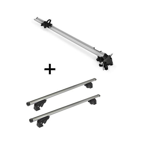 Fahrradträger Bike Pro + Dachträger/Relingträger VDP LION1 kompatibel mit Daewoo Tacuma (5 Türer) 00-04