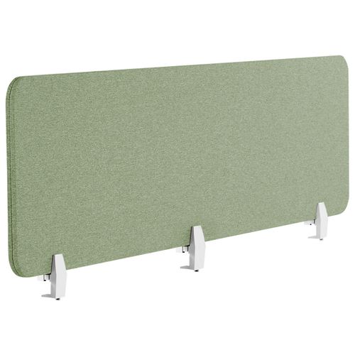 BELIANI Schreibtisch Trennwand Hellgrün Stoff PET Kunststoff 180 x 40 cm zum Aufstellen Klemmen Schallschutz Sichtschutz Pinnwand Büro Home Office