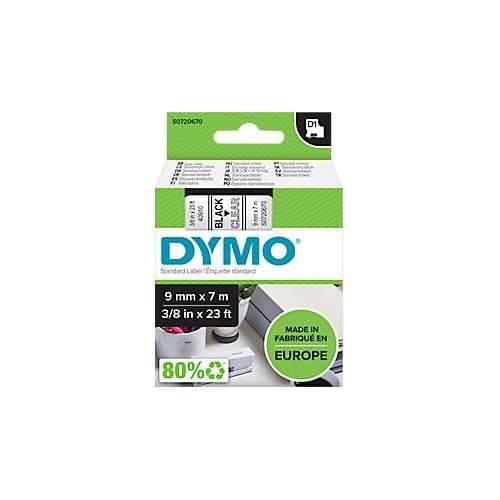 DYMO® Schriftbandkassette D1 40910, 9 mm, transparent/schwarz