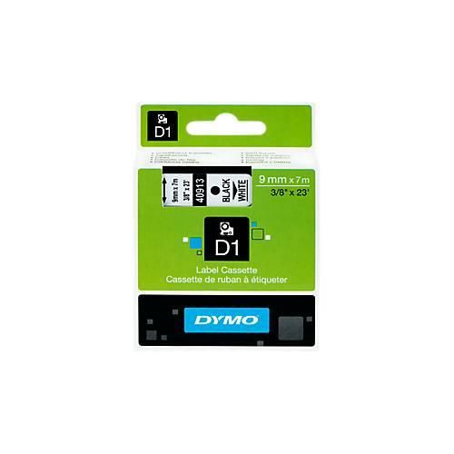 DYMO® Schriftbandkassette D1 40913, 9 mm breit, weiß/schwarz