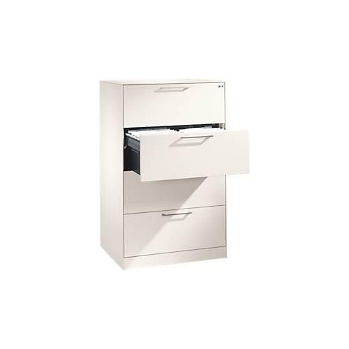 Hängeregistraturschrank ASISTO C 3000, 4 Schubladen, 2-bahnig, B 800 mm, weiß/weiß