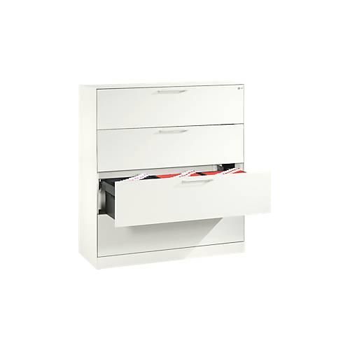 Hängeregistraturschrank ASISTO C 3000, 4 Schubladen, 3-bahnig, B 1200 mm, weiß/weiß