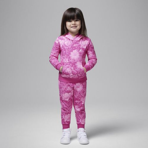 Jordan Brooklyn Essentials tweedelige peuterset met trui met bloemenprint - Roze