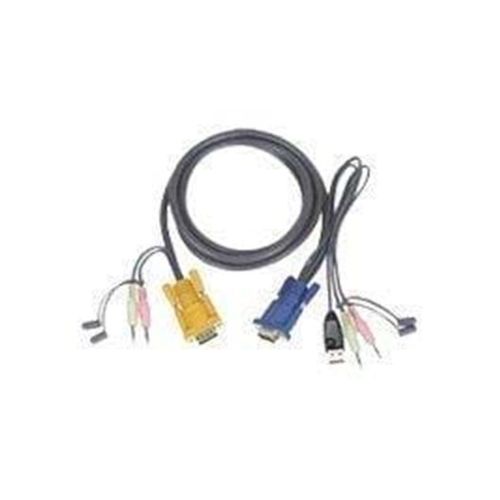 ATEN KVM-kabel SPHD15 han/2x3.5mm männlich