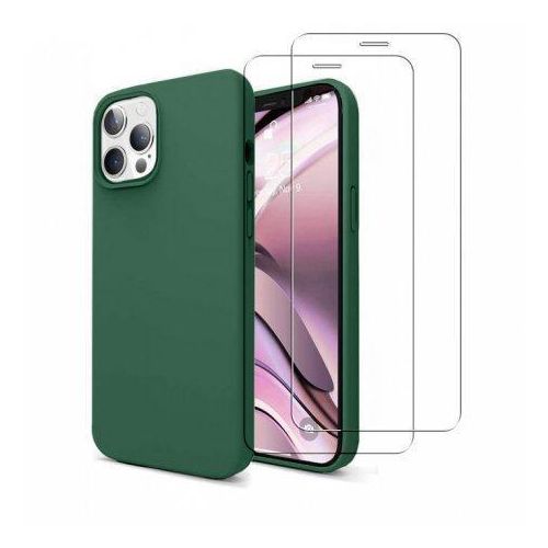 Hülle iPhone 12 Pro Max und 2 schutzfolien - Silikon - Grün