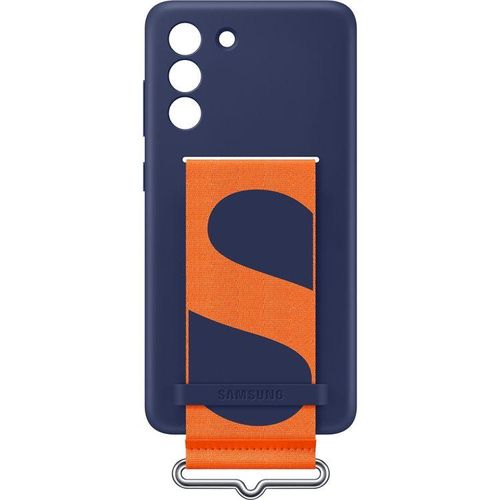 Samsung EF-GG990TNE Silikon Handy Cover mit Strap - Dunkelblau-Orange