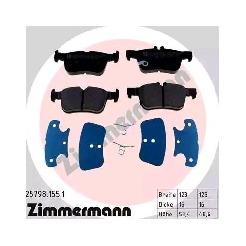 ZIMMERMANN Bremsbelagsatz FORD,FORD USA 25798.155.1 DG9C2M007GA,DG9C2M007HA,DG9C2M007JA 5302023,5333798,5341206,5341207,5341209,DG9C2M007AB,DG9Z2200F