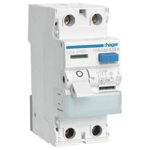 Hager CDA216D FI-Schutzschalter A 2polig 16 A 0.03 A 230 V