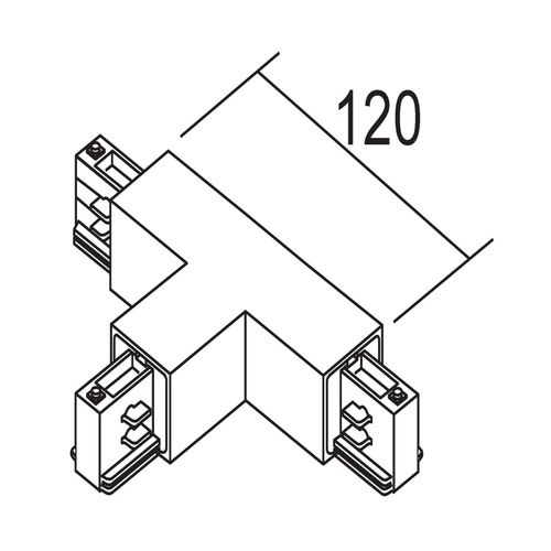 Ivela T-Verbinder Erde links, silber