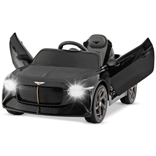 COSTWAY Bentley Elektroauto, 12V Kinderfahrzeug mit Fernbedienung, Licht, Musik, USB, für Kinder ab 3 Jahren (Schwarz)