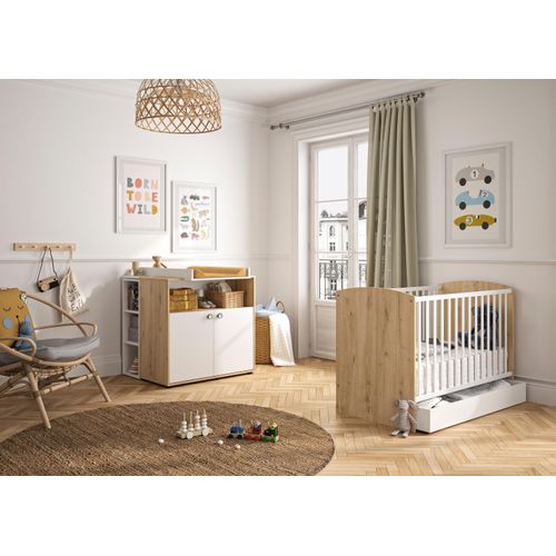 Galipette Babymöbel-Set »Arthur«, (5 tlg., mit Bett und Bettschublade, Wickelkommode, Wickelaufsatz und Regal)