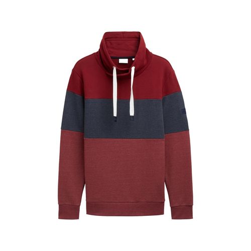 TOM TAILOR Herren Sweatshirt mit Colour Blocking, rot, Colour Blocking, Gr. L