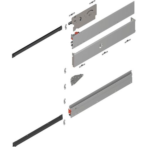 Revego uno Pocketschienen-Set, NL=500 mm, links, E6/Ev1 - Blum