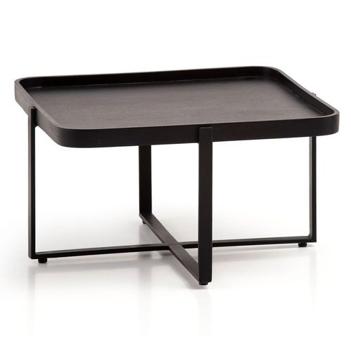 Couchtisch Sofatisch Massivholz Schwarz 65x65x35 cm Wohnzimmertisch