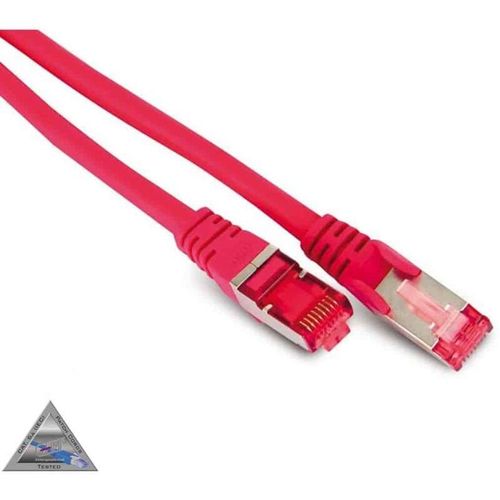 CAT.6a Patchkabel 2 m, rot, s/ftp pimf, halogenfrei, ghmt zertifiziert (en 17025)