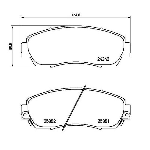 BREMBO Bremsbelagsatz HONDA,HAVAL,GREAT WALL P 28 068 45022TP6A00,S3010661001,45022SHJA50 45022T1GG00,45022TNYE00,45022T0AA01,45022TK8A01,45022TJBA03