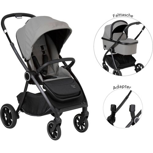 Kombi-Kinderwagen HARTAN "Verso" grau (rock) Baby Kinderwagen Inkl. Adapter für Babyschale Gruppe 0