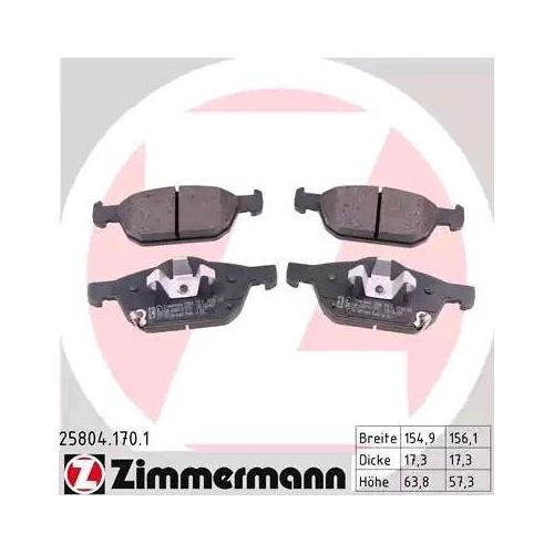 ZIMMERMANN Bremsbelagsatz HONDA 25804.170.1 45022TV0E00,45022TV0E01,45022TV0E02 45022TV2E00,45022TV2E01,45022TV2E02