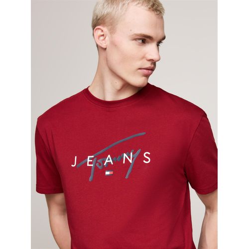 Tommy Jeans T-Shirt »TJM REG SIGNATURE TWIST TEE EXT«, grosses Signatur-Logo auf Brust