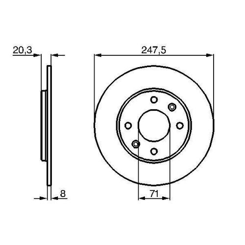 BOSCH Bremsscheibe PEUGEOT 0 986 478 371 4246H0,CD1116,424699 Bremsscheiben,Scheibenbremsen